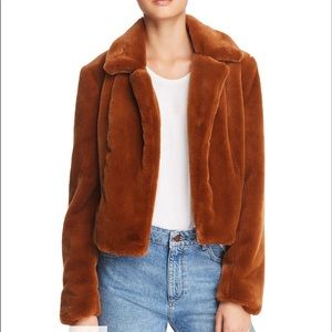 BLANKNYC Women’s Cropped Faux Fur Jacket Brown XS
